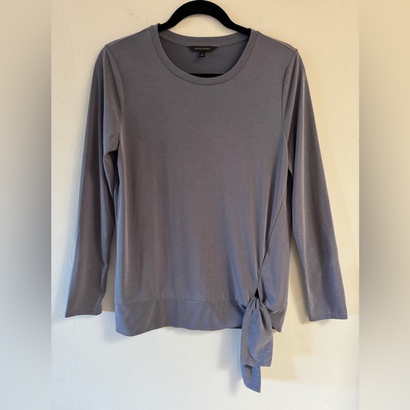 Banana Republic Tops - Banana Republic long sleeve medium dove grey blouse with tie at the hip
